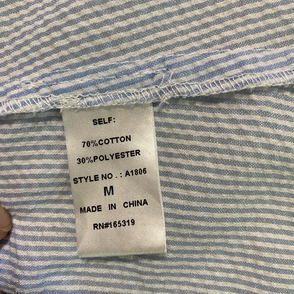 Classic Blue Striped Button Down Shirt for Women - Picture 14 of 14
